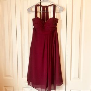 Bill Levkoff dress. Size 6, color wine, halter